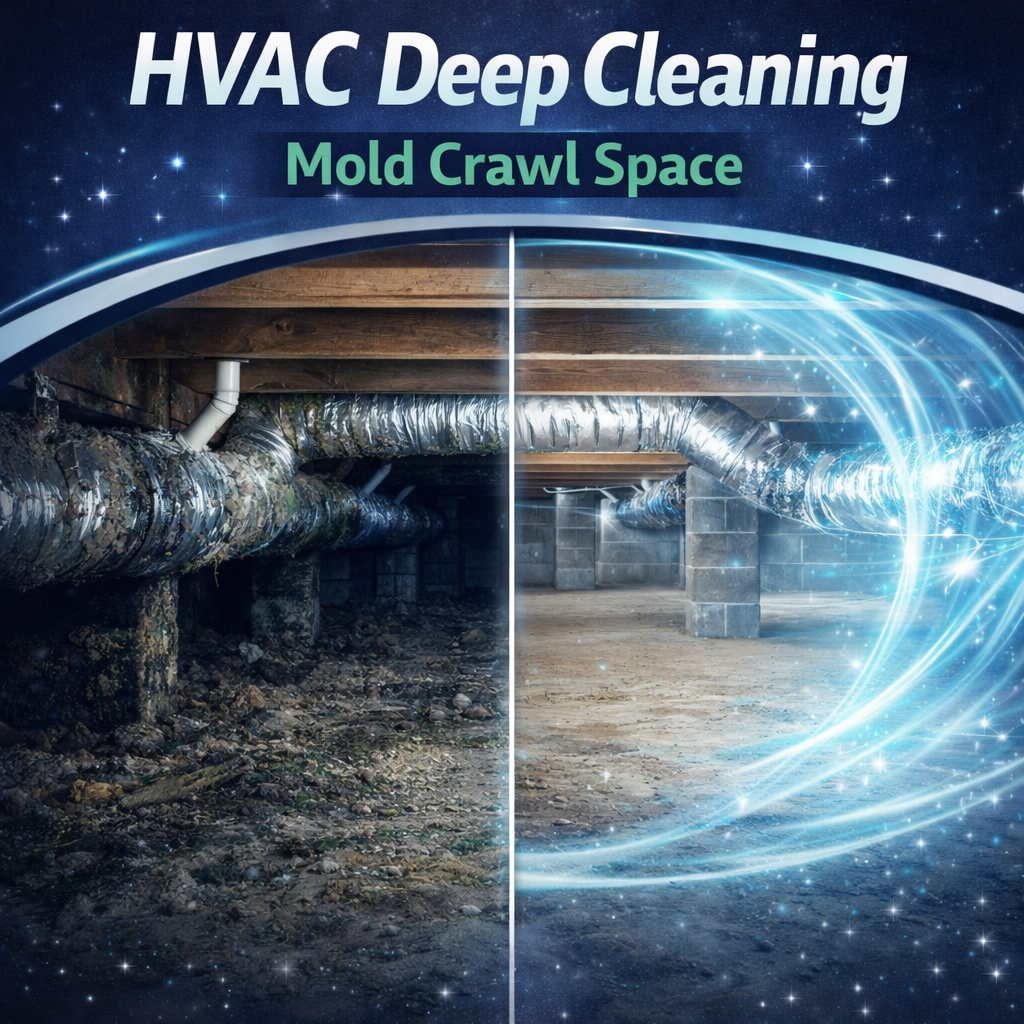 HVAC Deep Cleaning Mold Crawl Space